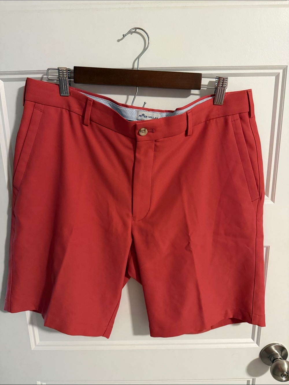 Peter Millar Red Flat-Front Performance Shorts